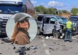 Imagen de Rebeca Labara y del punto en el que tuvo lugar el accidente.