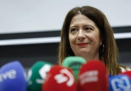 Leire Díez en su comparecencia del pasado miércoles.