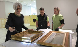 Las obras de arte belga, ya están en la Fundación Bancaja.