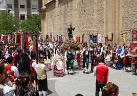 Procesión de San Isidro en la jornada de la ofrenda floral, el pasado domingo.